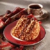 Pecan Spice Cake with Caramel Pecan Filling and Chocolate Frosting