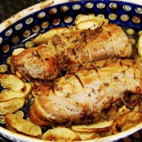 Apple and Walnut Stuffed Pork Tenderloin with Dijon and Apple Wine Recipe