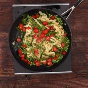 Pasta Primavera with Peas, Prosciutto, & Asparagus