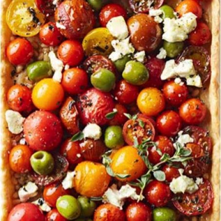 Summer Cherry Tomato And Olive Tart