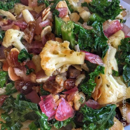 Warm Cauliflower & Mustard Green Salad