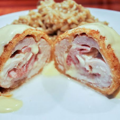 le chicken cordon bleu with parmesan dijon sauce
