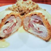 le chicken cordon bleu with parmesan dijon sauce