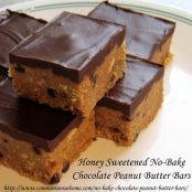 Honey Sweetened No-Bake Chocolate Peanut Butter Bars