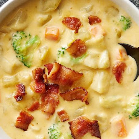 Slow-Cooker Broccoli, Bacon and Cheddar Chowder