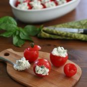 Cherry Tomatoes Stuffed with Goat Cheese and Herbs