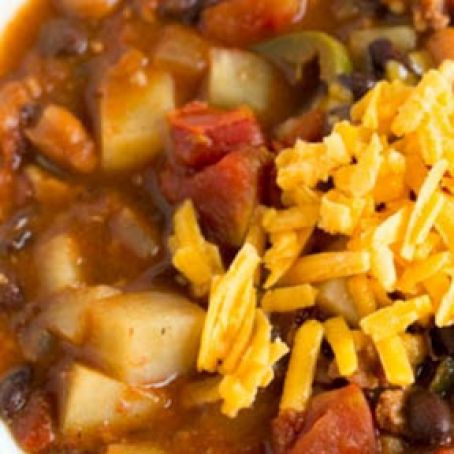 Slow Cooker Chorizo, Potato, and Two-Bean Chili
