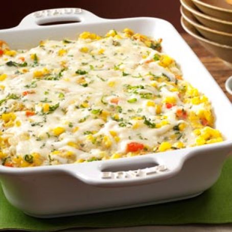 Basil Corn & Tomato Bake