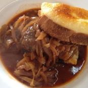 French Onion Salisbury Steak with Cheese Toast