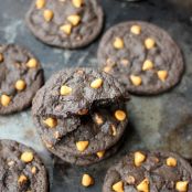 Dark Chocolate Espresso Cookies with Butterscotch Chip