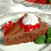 Chocolate Truffle Cake with Strawberry Sauce