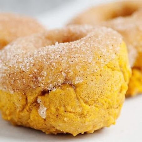 Baked Pumpkin Doughnuts with Cinnamon Sugar
