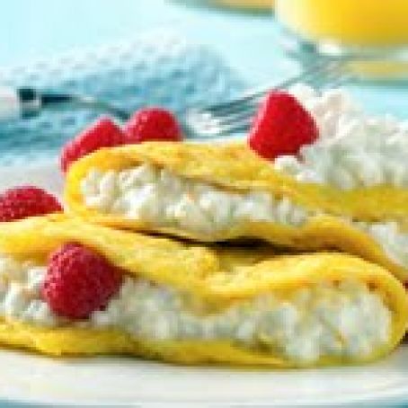 Omelet ,Open-Face Fruit and Cheese
