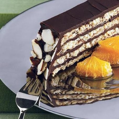 ALMOND MACAROON TORTE w/CHOC FROSTING