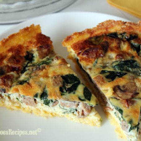 Spinach, Sausage & Mushroom Quiche with Polenta Crust – Trader Joe’s