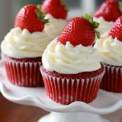 Strawberry Red Velvet Cupcakes