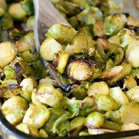Oven Roasted Garlic Brussel Sprouts