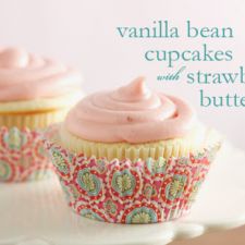 Vanilla Bean Cupcakes with Strawberry Buttercream