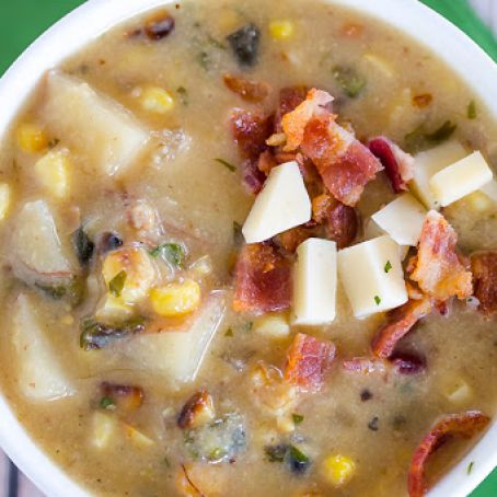 Roasted Corn and Poblano Chowder