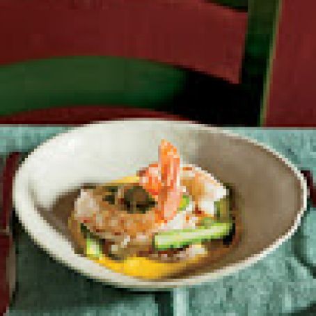 Ale-Poached Shrimp with Saffron Sauce