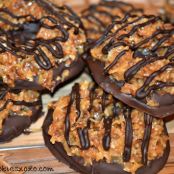 Homer dipped cookies with toasted coconut