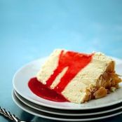 Frozen Peach Soufflé with Raspberry Sauce