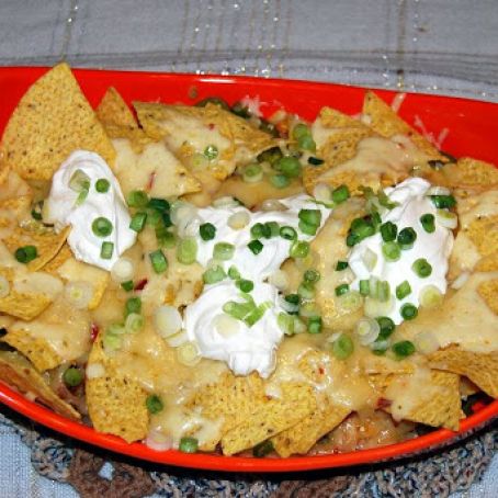 Spicy Sausage,Bean and Cheese Nachos