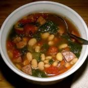 Cannelini Bean with Kielbasa and Kale Soup