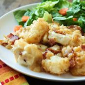 Cheesy Chicken, Bacon & Tater Tot Crock Pot Bake