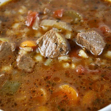 Slow Cooker Beef Barley Soup Recipe