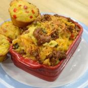 Kicked-Up Sausage Macaroni and Cheese with Jalapeño Corn Muffins