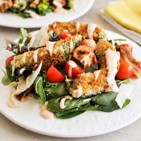 Crispy Avocado, Bacon & Tomato Salad