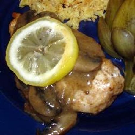 Baked Lemon Chicken with Mushroom Sauce