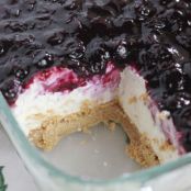 No-Bake Cheesecake Bars with Fresh Blueberry Sauce