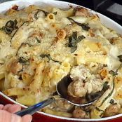 Baked Ziti in a Mornay Sauce with Italian Sausage and Fennel