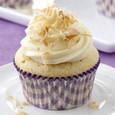 Toasted Coconut Snowball Cupcakes