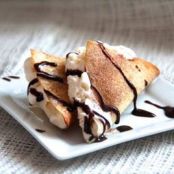 Ice Cream Tacos with Cinnamon Sugar Wonton Shells