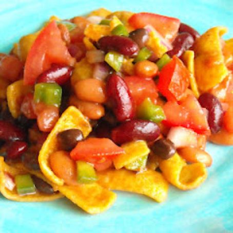Three Bean Frito Chip Salad Recipe