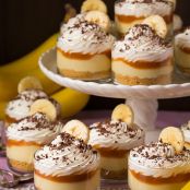 Banana Cream Pie Cups with Salted Caramel Sauce
