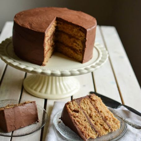 Peanut Butter Cake with Chocolate Buttercream