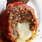 Mozzarella Stuffed Slow Cooker Meatballs