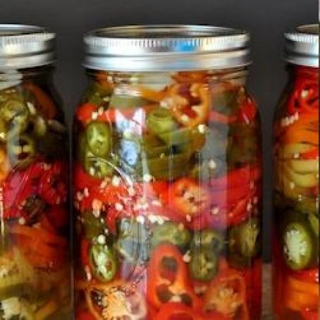 Refrigerator Pickled Hot Peppers