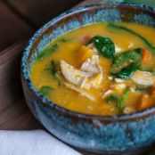 CHICKEN, LEFTOVER ROAST  SOUP WITH ROASTED VEGETABLES