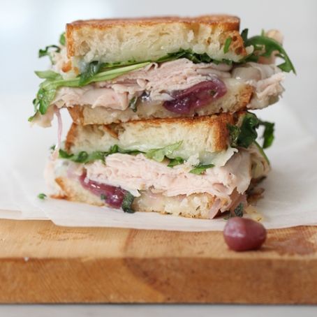 Turkey and White Cheddar with Caramelized Onion & Grape Grilled Cheese