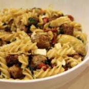 Fusilli with Veggie Sausage, Artichokes, and Sun-Dried Tomatoes