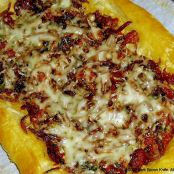 Pastrizza -Caramelised Onions and Sausage with a Dijon and Jarlsberg Spread