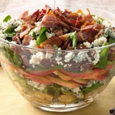 Layered Maple Bacon Brussels Salad