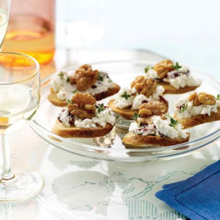 Goat Cheese, Cranberry & Walnut Canapes