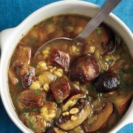 Roasted Beef, Mushroom, and Barley Soup