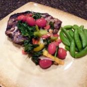 Steak with Kale and Pepper Saute